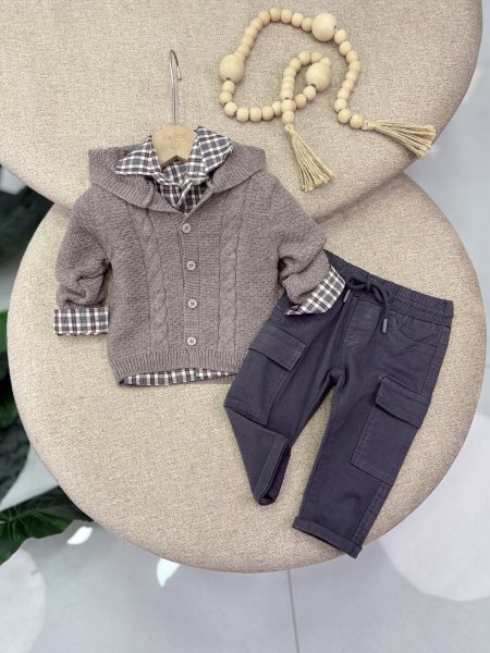 طقم صوف ولادي 3 قطع TOP KIDS